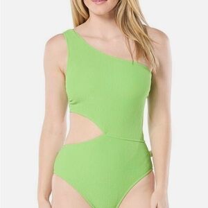 NWT Michael Kors Women's One-Shoulder Side-Cutout Swimsuit size 10